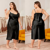 Luxurious Plus Size Satin Cowl Neck Cami Nightdress